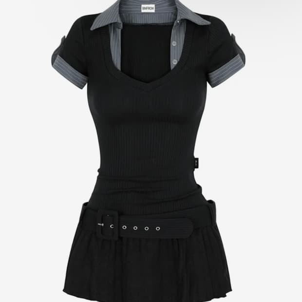 비엔프롬 STUDY WASIT BELT DRESS [BLACK]