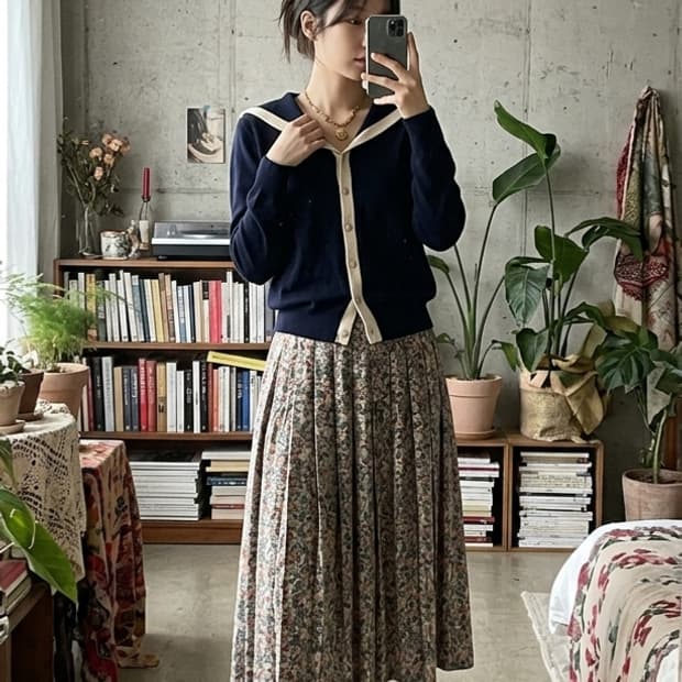 네이비 가디건 (85/XS)