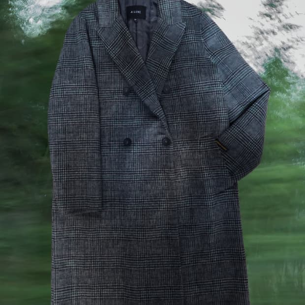 AILENE 모던 시크 그린체크 코트
