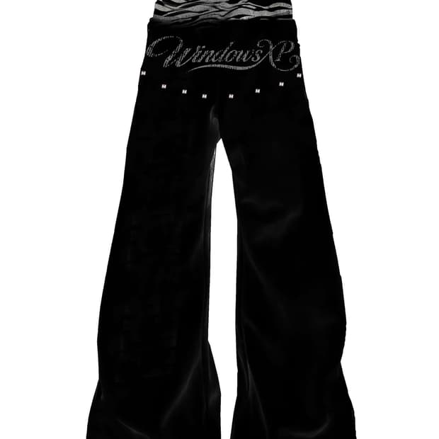 Printed Flare Sagging Sweat Pants