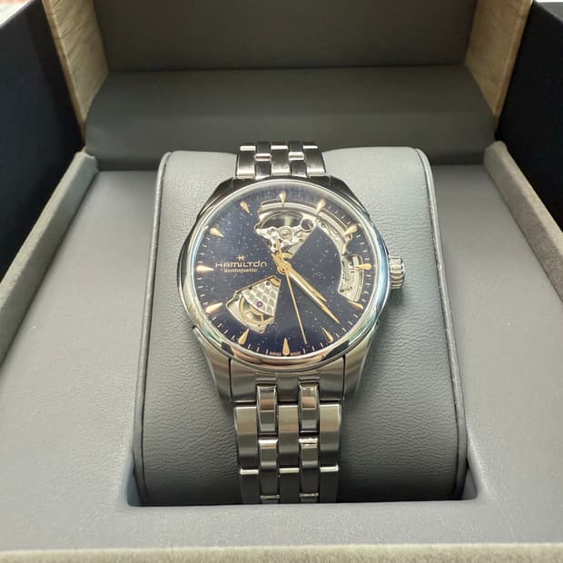 해밀턴 재즈마스터 신상! 36m오픈하트 미드나잇블루