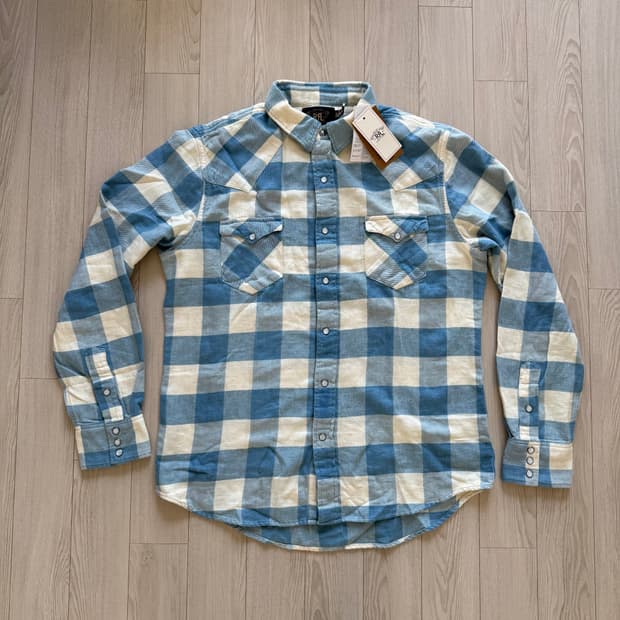 RRL 더블알엘 플래드 트윌 웨스턴 셔츠 L