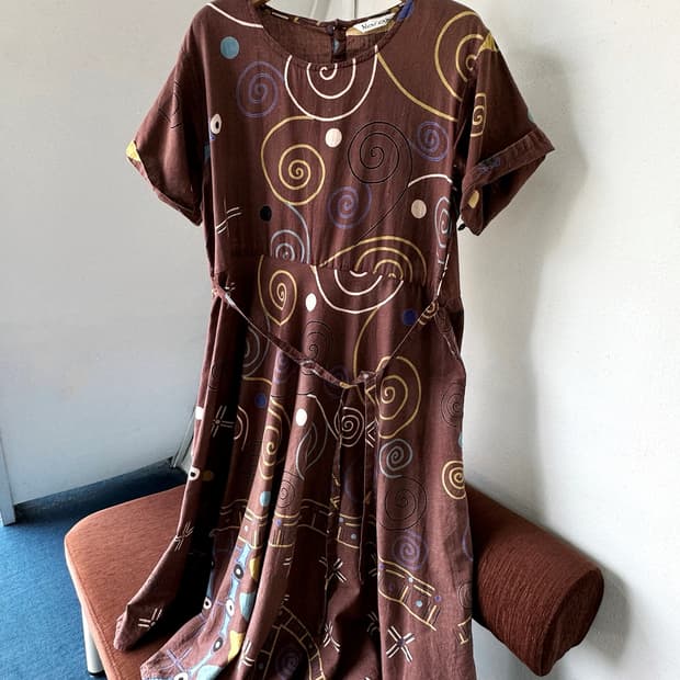 Cotton natural dyed pattern onepiece