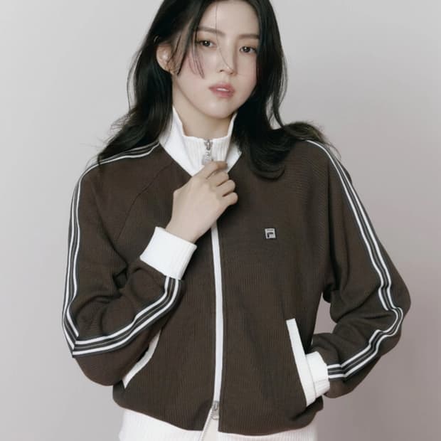 26ss 휠라 1911 니트 트랙탑 브라우니