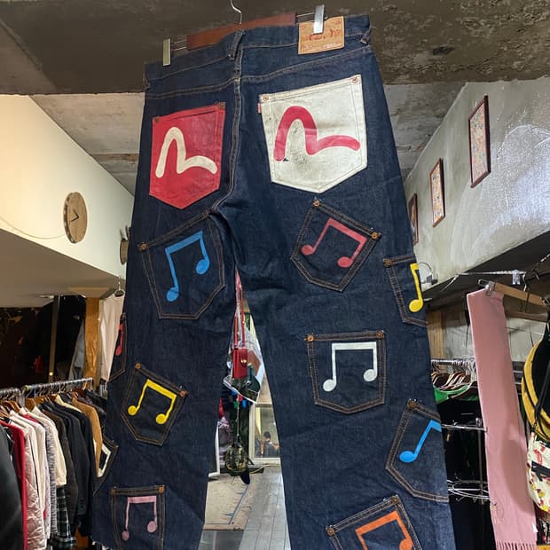 EVISU 에비수 컬티포켓 멜로디 팬츠 38