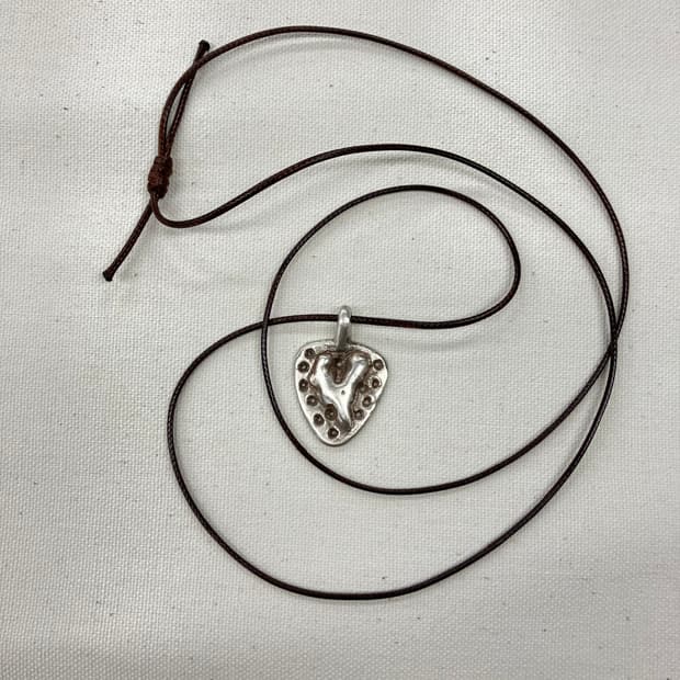 Melting Heart Pendant Necklace (Silver)