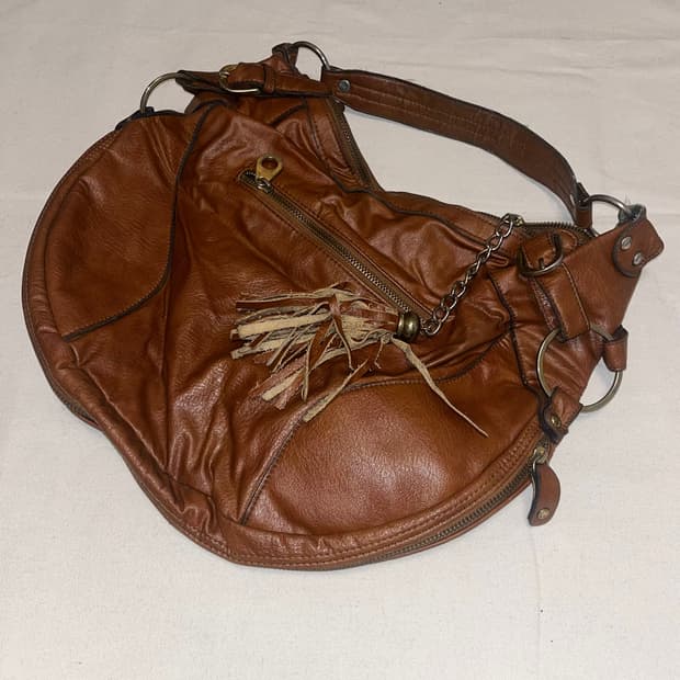 western mood brown leather shoulder bag