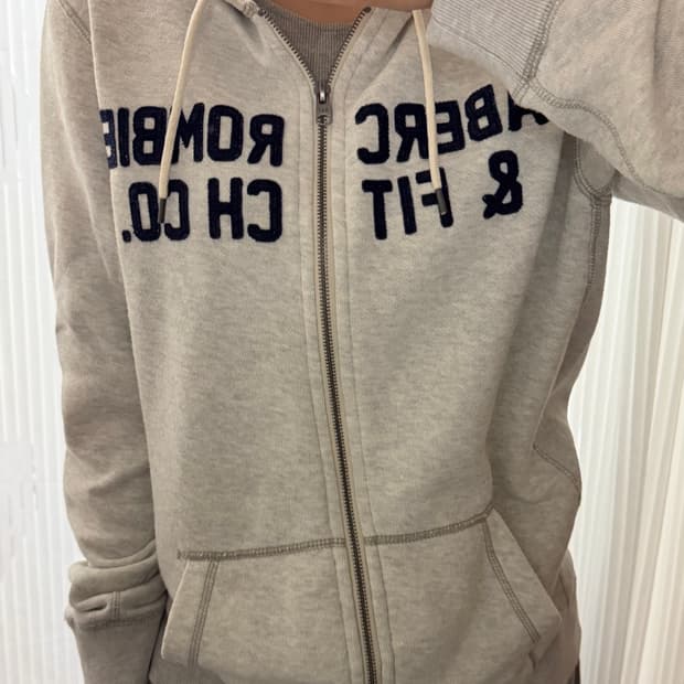 아베크롬비 그레이 후드집업 m