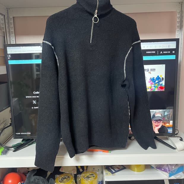 올세인츠 목폴라 집업 니트