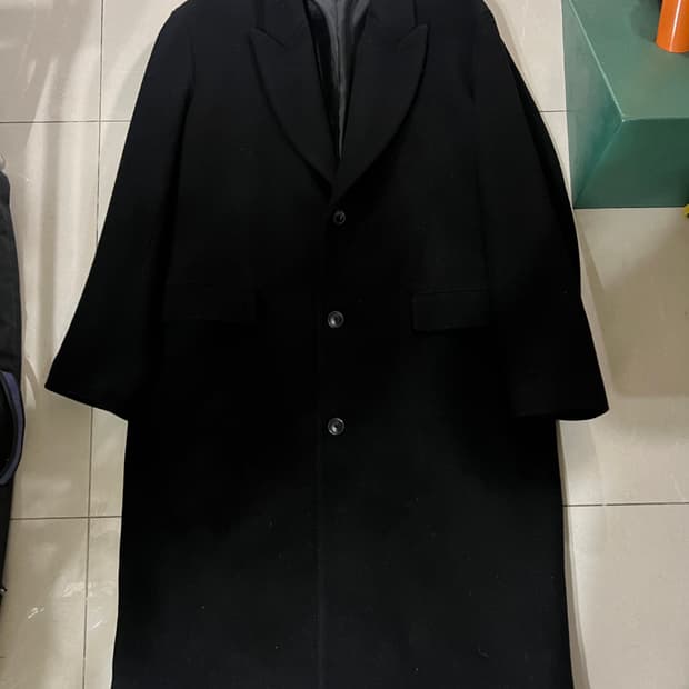 Lownn Black Wool Cashmere Coat