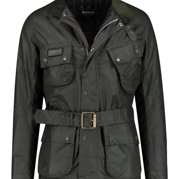 바버 인터네셔널 벨티드 왁스 자켓