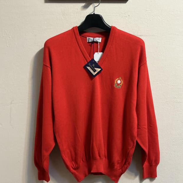 (deadstock) 90s 버버리 로고 브이넥 니트 스웨터