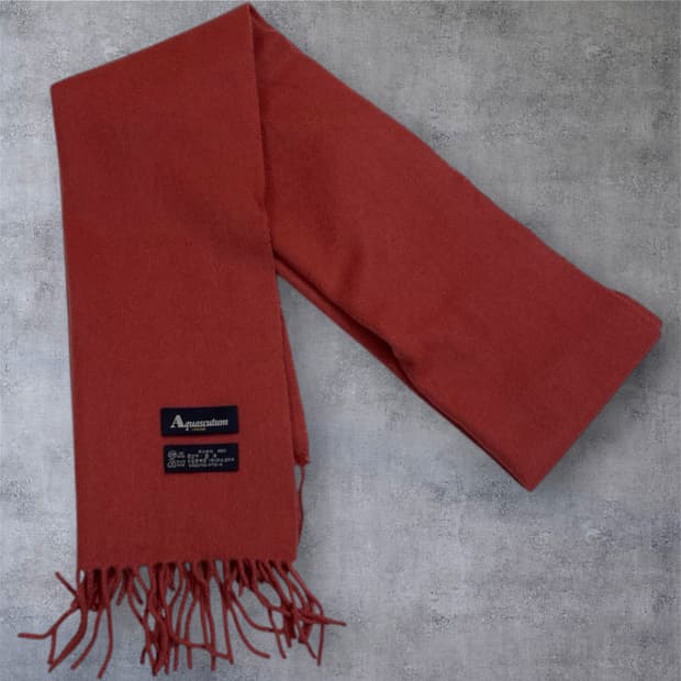 아쿠아스큐텀  Aquascutum 다홍레드 캐시미어 머플러 목도리