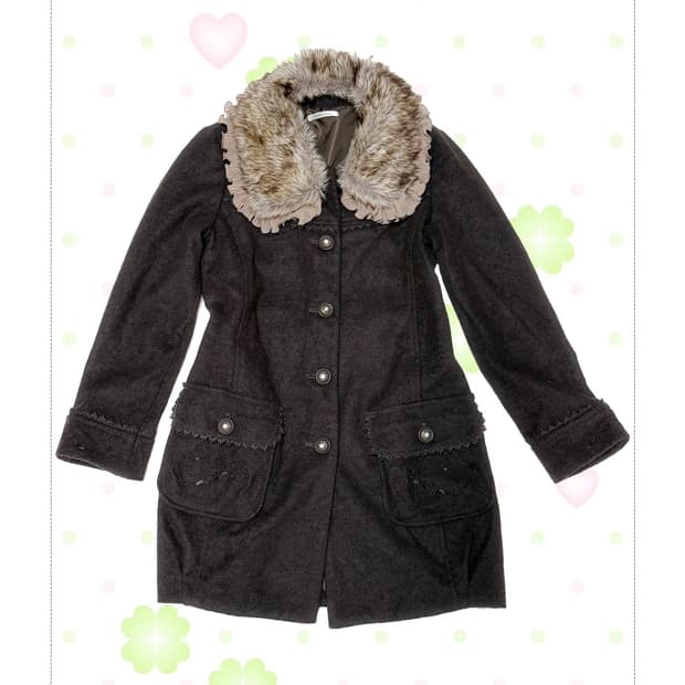 axes femme 라떼갸루 브라운 퍼 코트