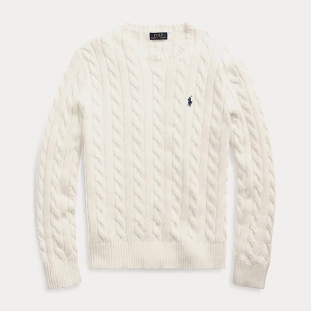 폴로 케이블 코튼 니트 스웨터