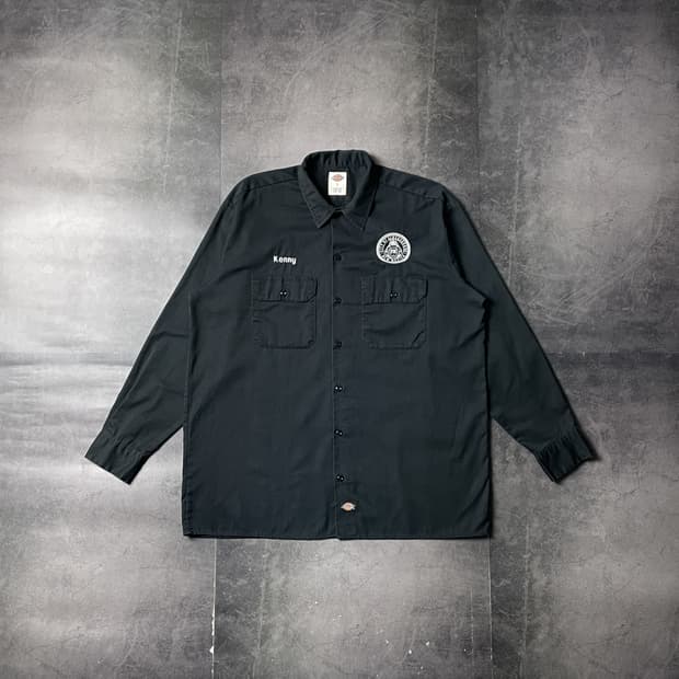 DICKIES 디키즈 빈티지 블랙 플랩포켓 워크 셔츠 A00881
