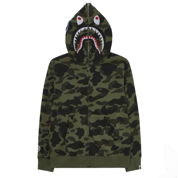 베이프 카모 샤크 풀 후드집업 그린 녹계