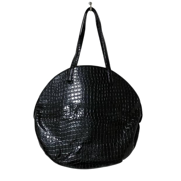 준야와타나베 크로크형압 가죽 라운드 토트백