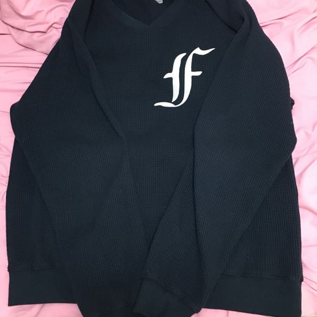 샵페어리 와플 맨투맨 네이비