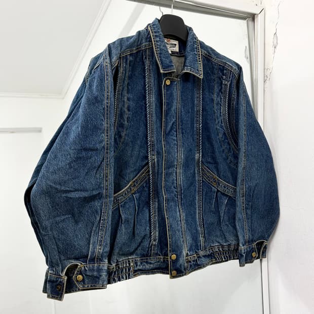 Pedoni 90s 데님 봄버 자켓