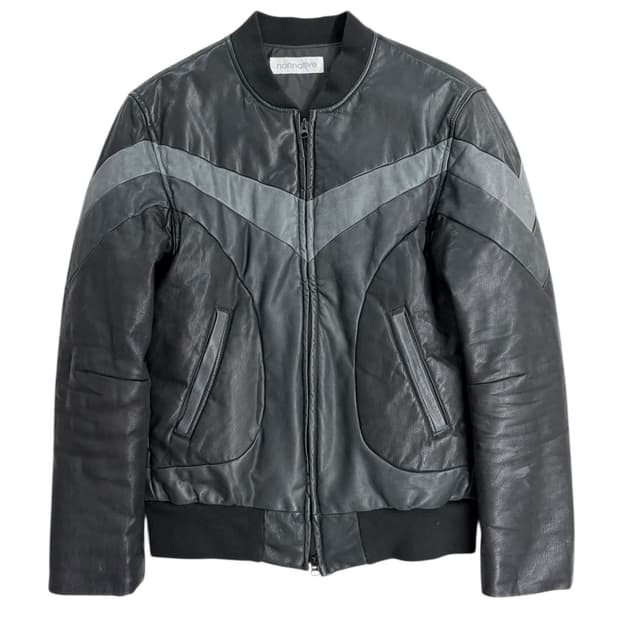 논네이티브 패널 카우 레더 자켓