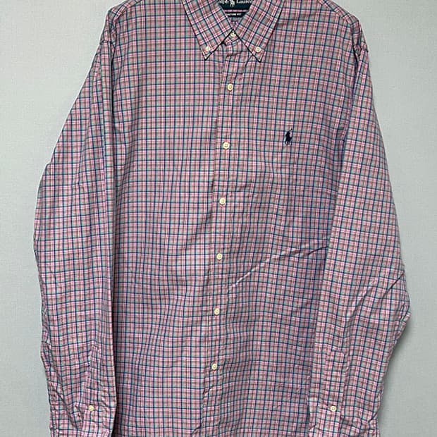 POLO 폴로 랄프로렌 커스텀핏 남자 체크 긴팔셔츠 L 100-105
