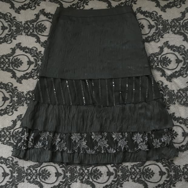 고딕 갸루 오리엔탈 레이어드 롱스커트