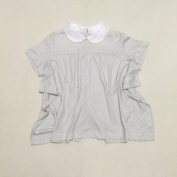 꼼데가르송 체크 블라우스