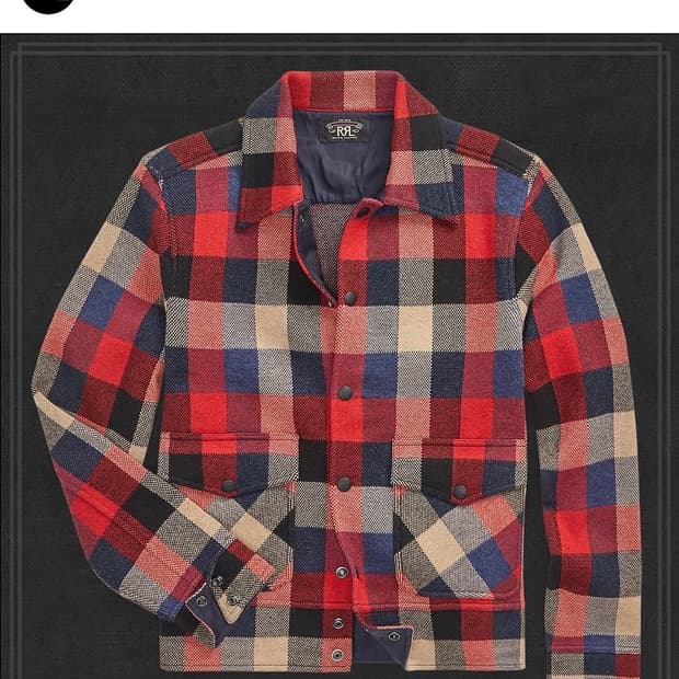 더블알엘 RRL 플레이드 Plaid 체크 울 점퍼 자켓 사이즈 M