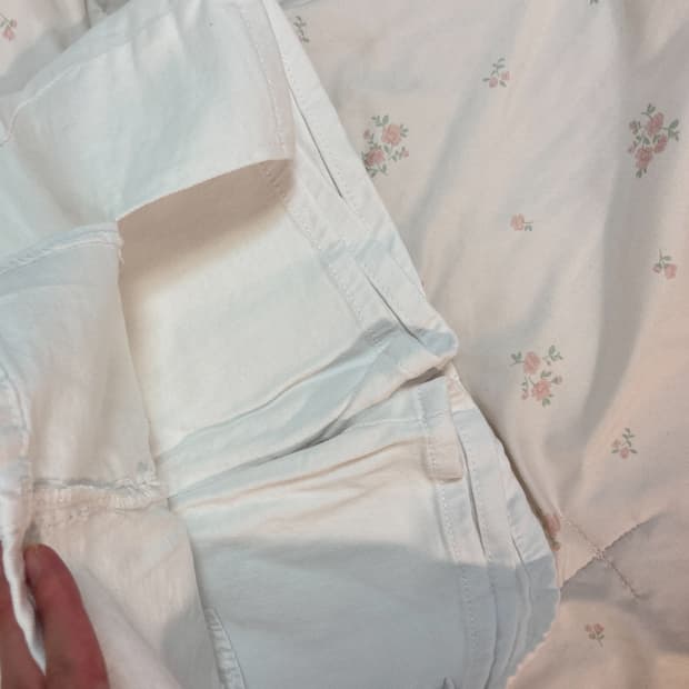 화이트 스판 미니 스커트 속바지 내장