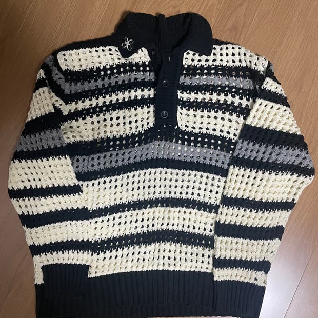 마틴플랜 Net Collar knit - BLACK  L사이즈