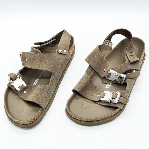  디올 x 버켄스탁 밀라노 샌들 카키 누벅 카프스킨 (43) 