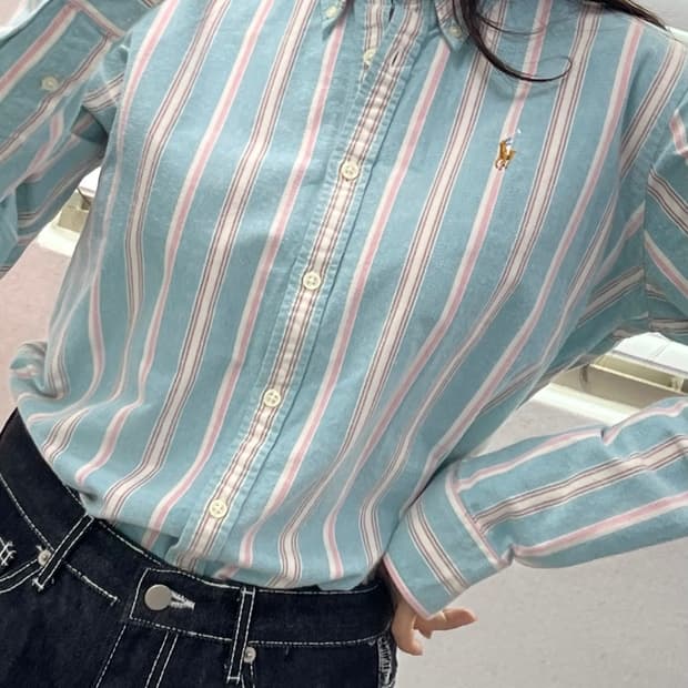 (WOMEN S)랄프로렌 스트라이프 셔츠-M576