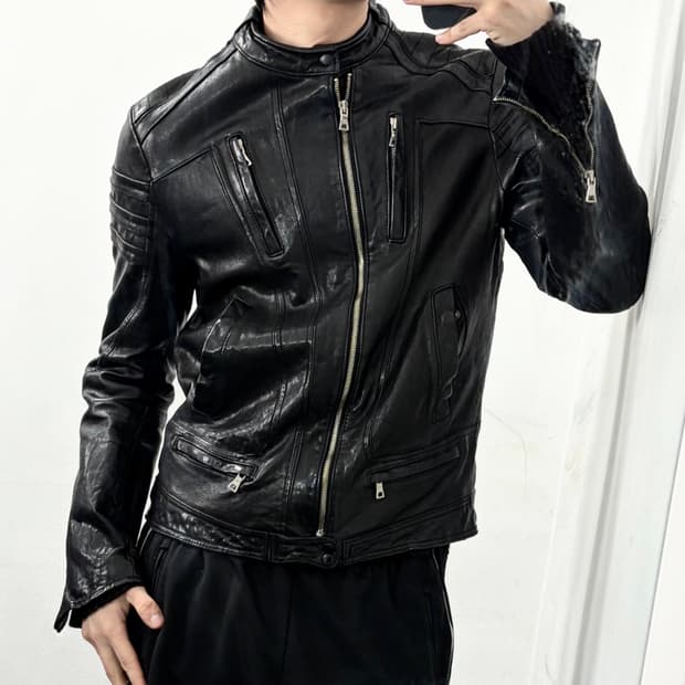 이태리제 양가죽 바이커 자켓