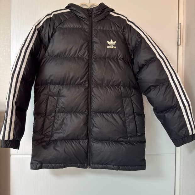 아디다스 3선 구스 패딩 L