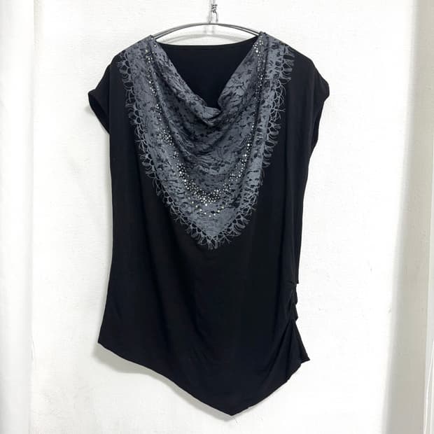 Scarf Print Asymmetrical Top