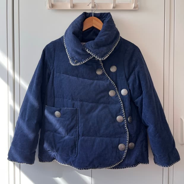 Nadesico 하이넥 사선 버튼 패딩 점퍼