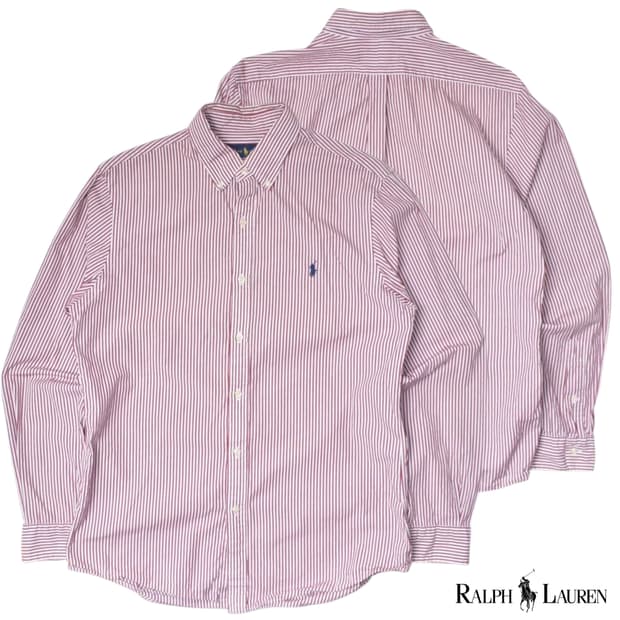 폴로랄프로렌 신형라벨 슬림핏 스트라이프 셔츠 M