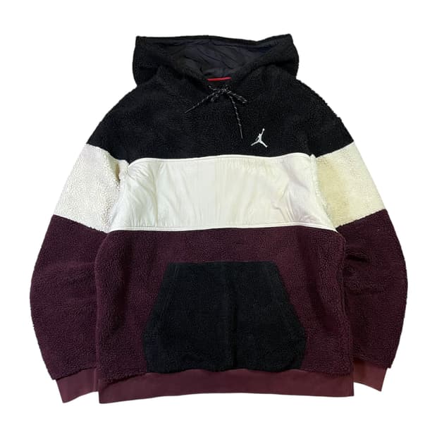 나이키 조던 배색 쉐르파 후드티
