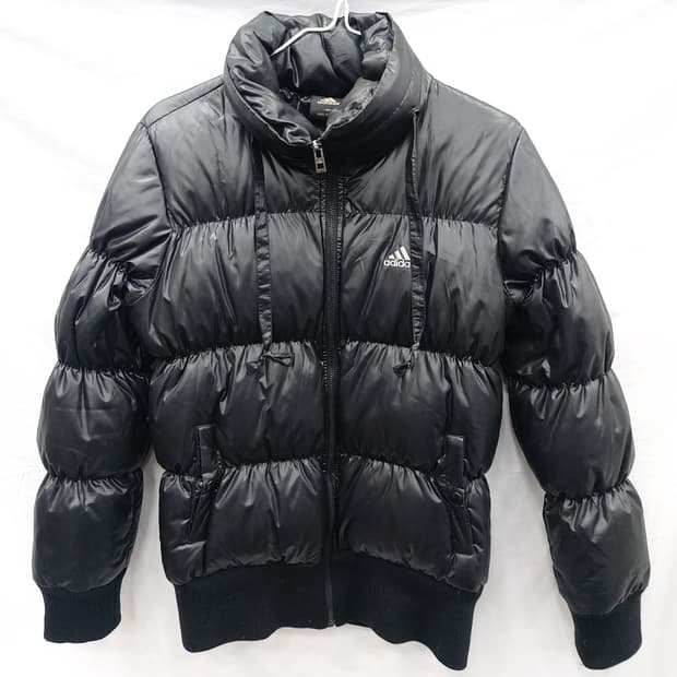 아디다스 블랙 글로시 패딩 (여90)