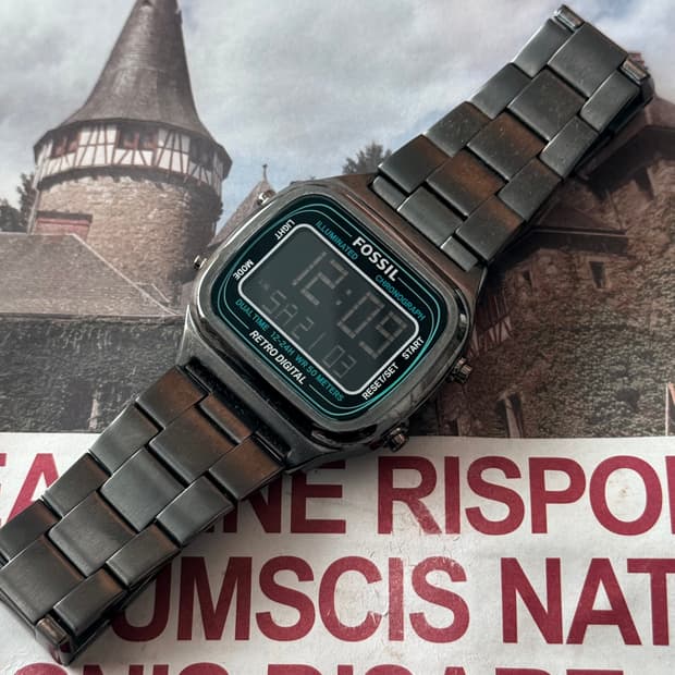 Fossil 파슬 RETRO DIGITAL 메타 실버