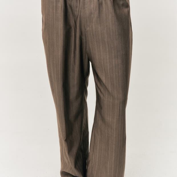 노이어 울 실크 스트라이프 라이트 팬츠