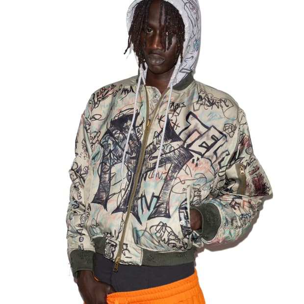 Mowalola graffiti hoodie bomber 봄버 L