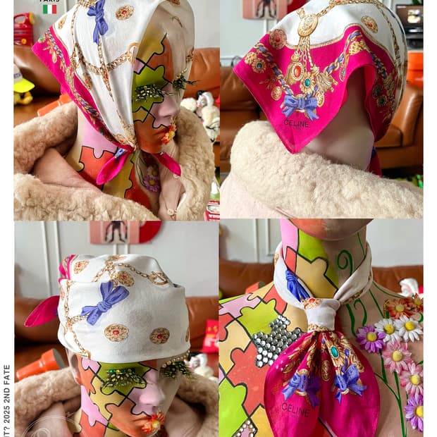 70-80s Old CELINE Archive Bandana Scarf