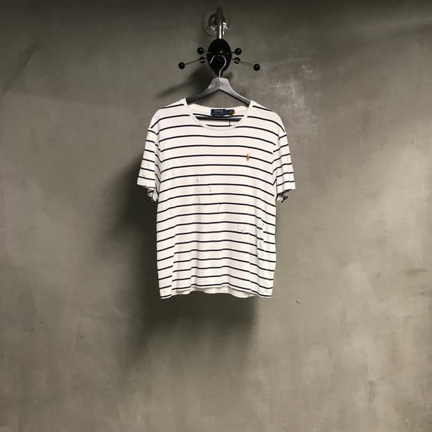 폴로 랄프로렌 QR 단가라 반팔 티셔츠 L