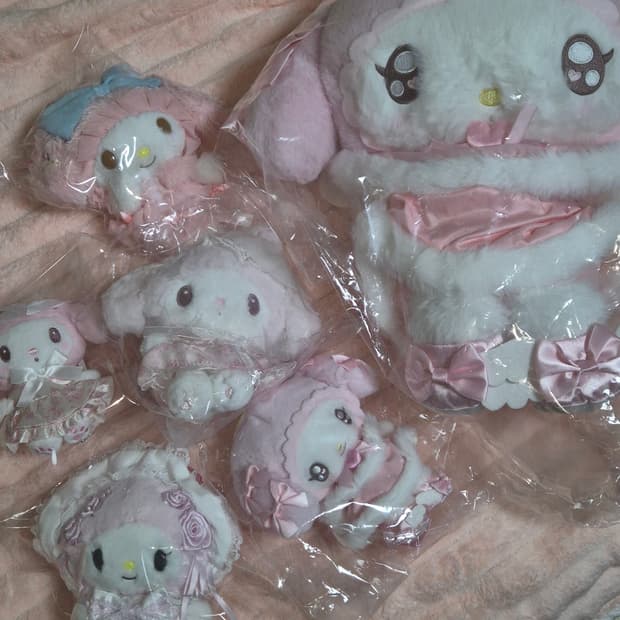 시로이치고 마이멜로디 산리오 마멜 쇼비도 리본 드림 화이트 프릴 마스코트