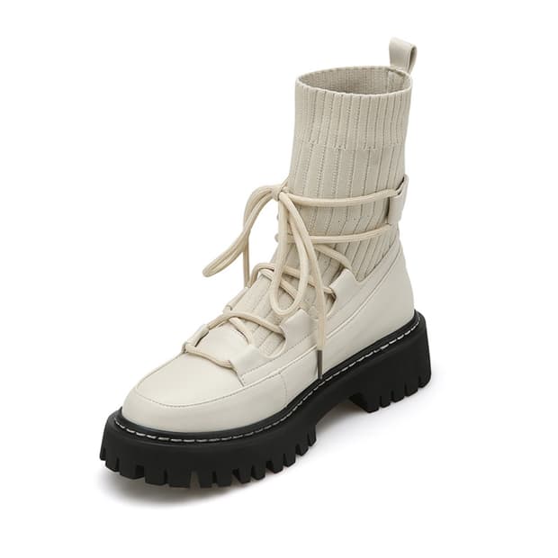 솔트앤초콜릿 니트 삭스 부츠 아이보리 240