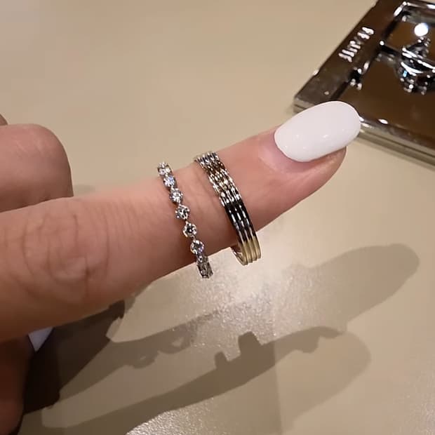 [새제품] 14k 랩다이아 이터니티링 반지 가드링 