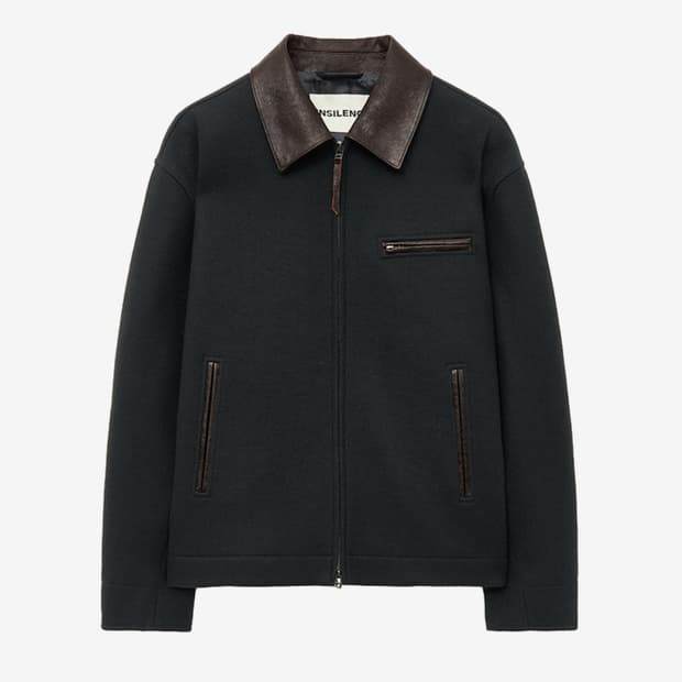 인사일런스 레더 패치 울 워크 자켓 INK GREY L사이즈