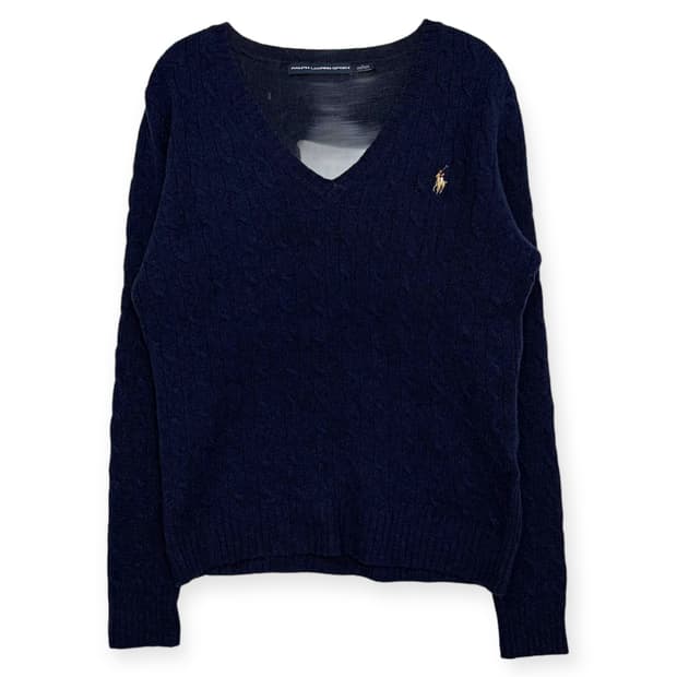 폴로 랄프로렌 브이넥 꽈배기 니트 티셔츠